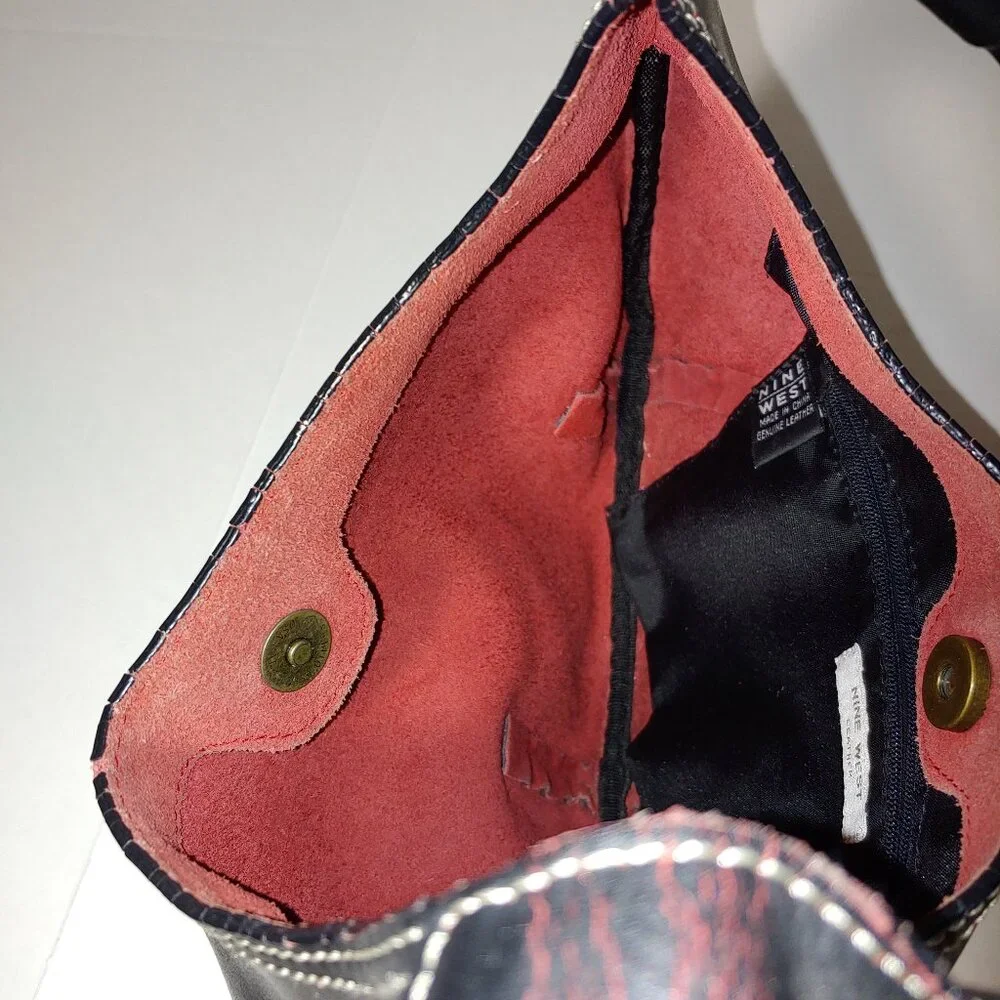 Nine West Genuine Leather Small Shoulder Bag Black